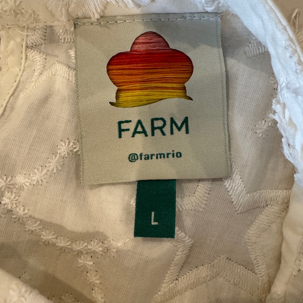 FARM Rio White Embroidered Blouse